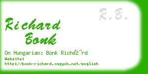 richard bonk business card